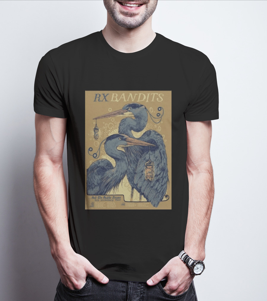 RX Bandits And The Battle Begun 20th Anniversary Tour 2026 Blue Heron T-Shirt