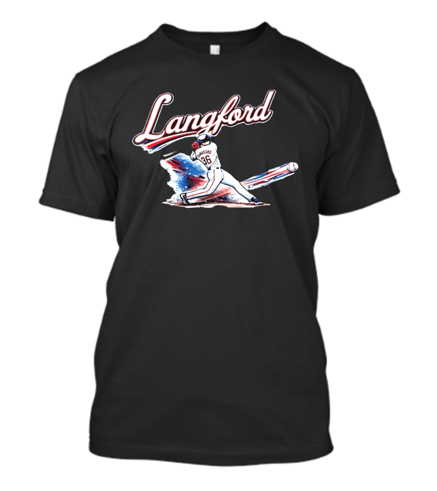 Langford Baseball Swing Texas Rangers Wyatt Langford Slugger 26 T-Shirt