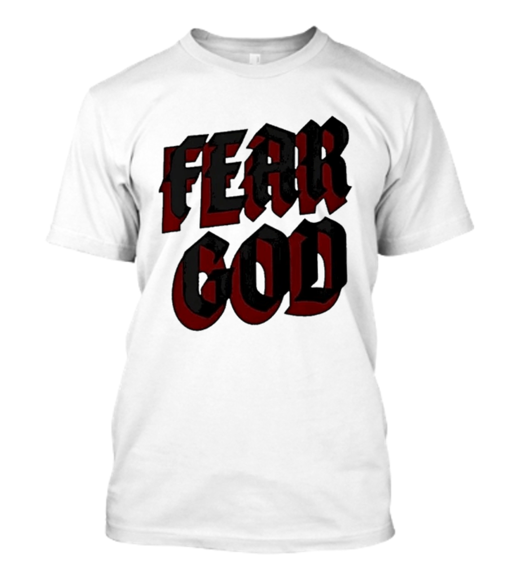 Fear God Script Faith Minimalist Religious Gothic Lettering T-Shirt
