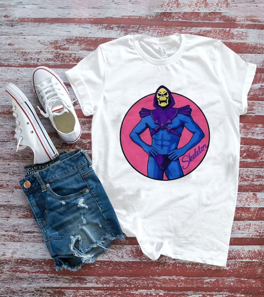 Skeletor Powerful Stance Pink T-Shirt