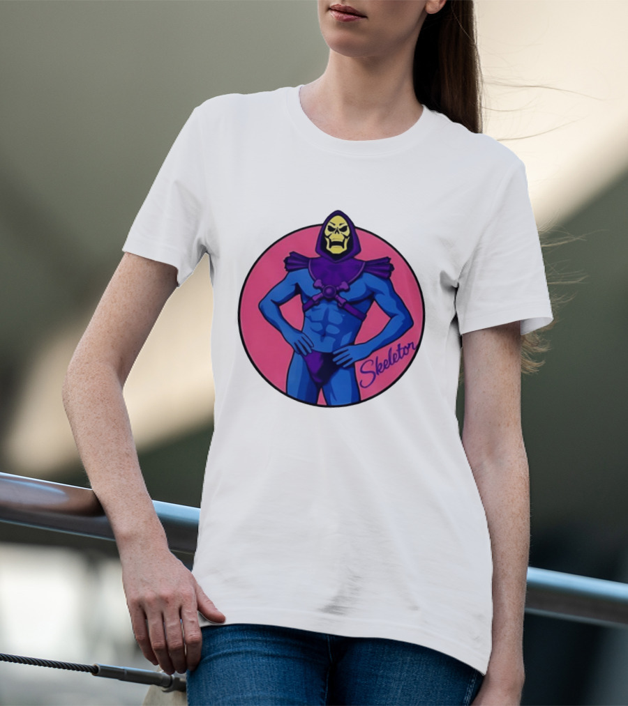 Skeletor Powerful Stance Pink T-Shirt