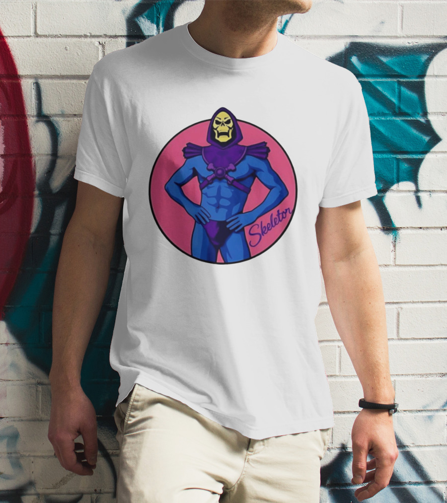 Skeletor Powerful Stance Pink T-Shirt