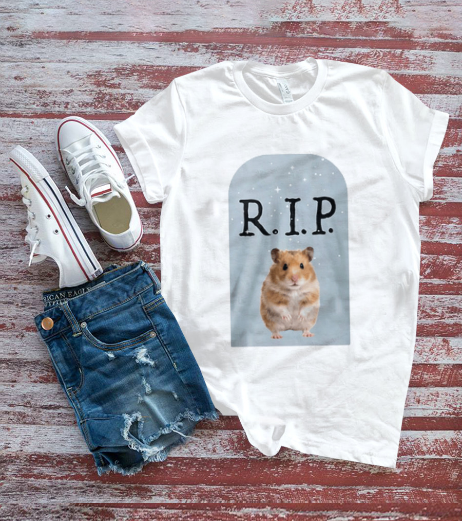 R.I.P. Lil Cenat Hamster Memorial With Stars And Clouds T-Shirt