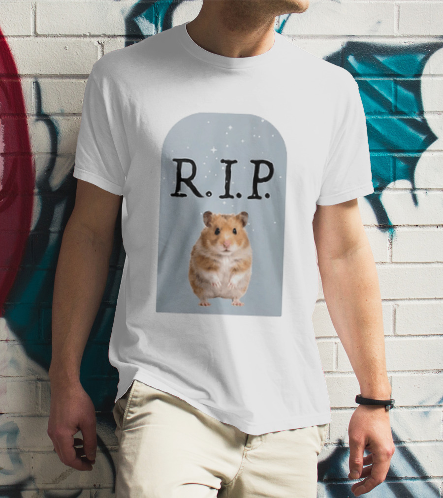 R.I.P. Lil Cenat Hamster Memorial With Stars And Clouds T-Shirt