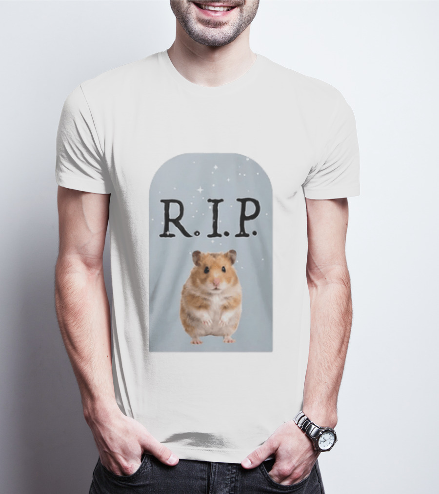 R.I.P. Lil Cenat Hamster Memorial With Stars And Clouds T-Shirt