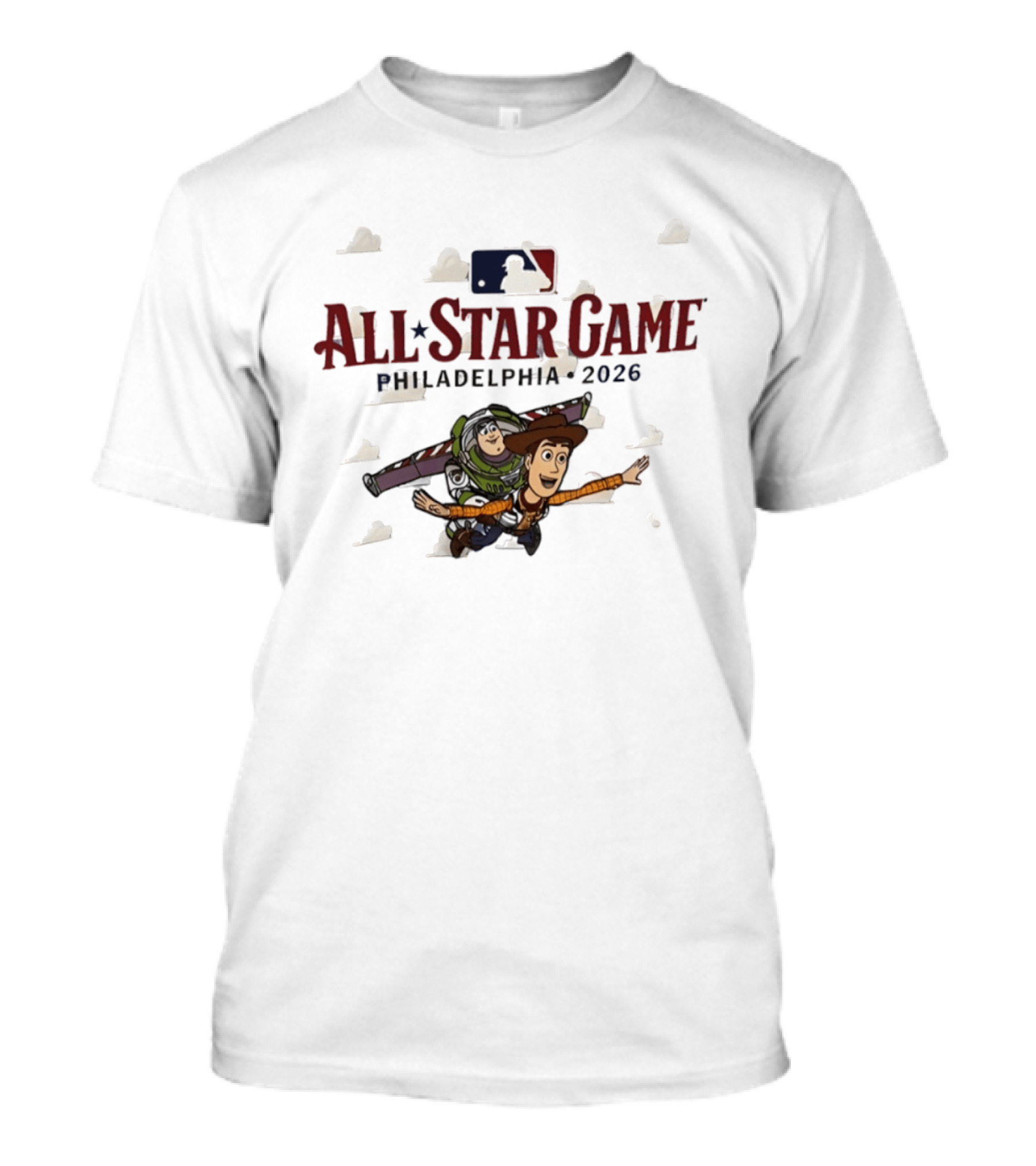 Toy Story Buzz Lightyear Woody All Star Game Philadelphia 2026 T-Shirt