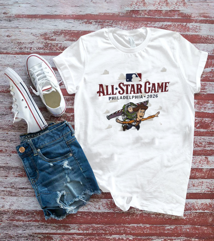 Toy Story Buzz Lightyear Woody All Star Game Philadelphia 2026 T-Shirt