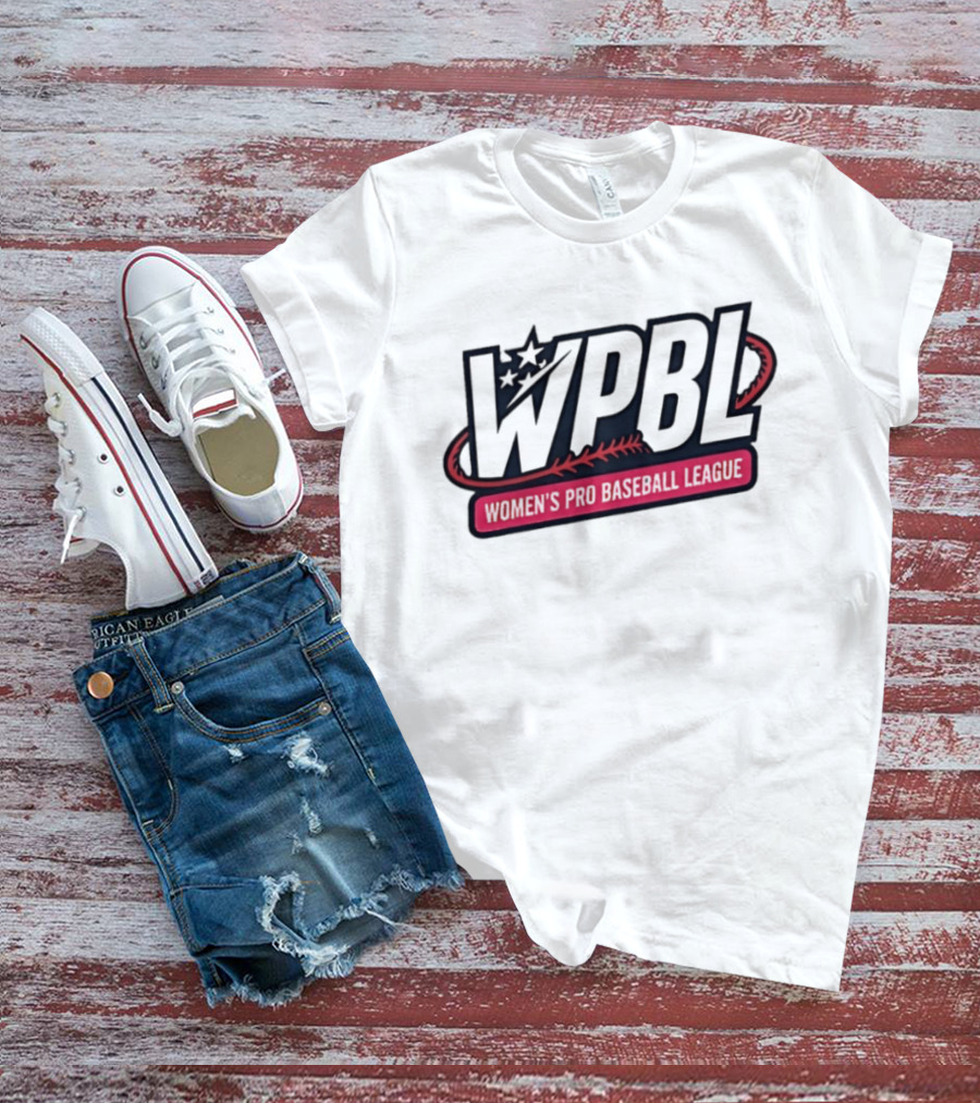 Women's Pro Baseball League WPBL Stars And Baseball Stitch Oval T-Shirt