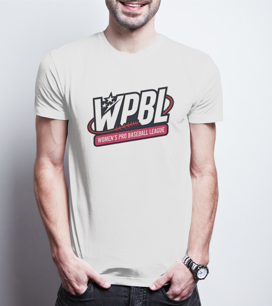 Women's Pro Baseball League WPBL Stars And Baseball Stitch Oval T-Shirt