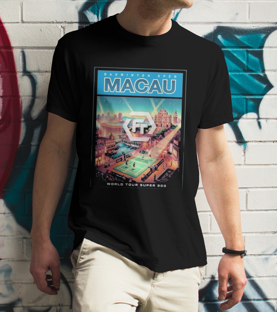 Badminton Open Macau 2026 World Tour Super 300 Cityscape Scene T-Shirt