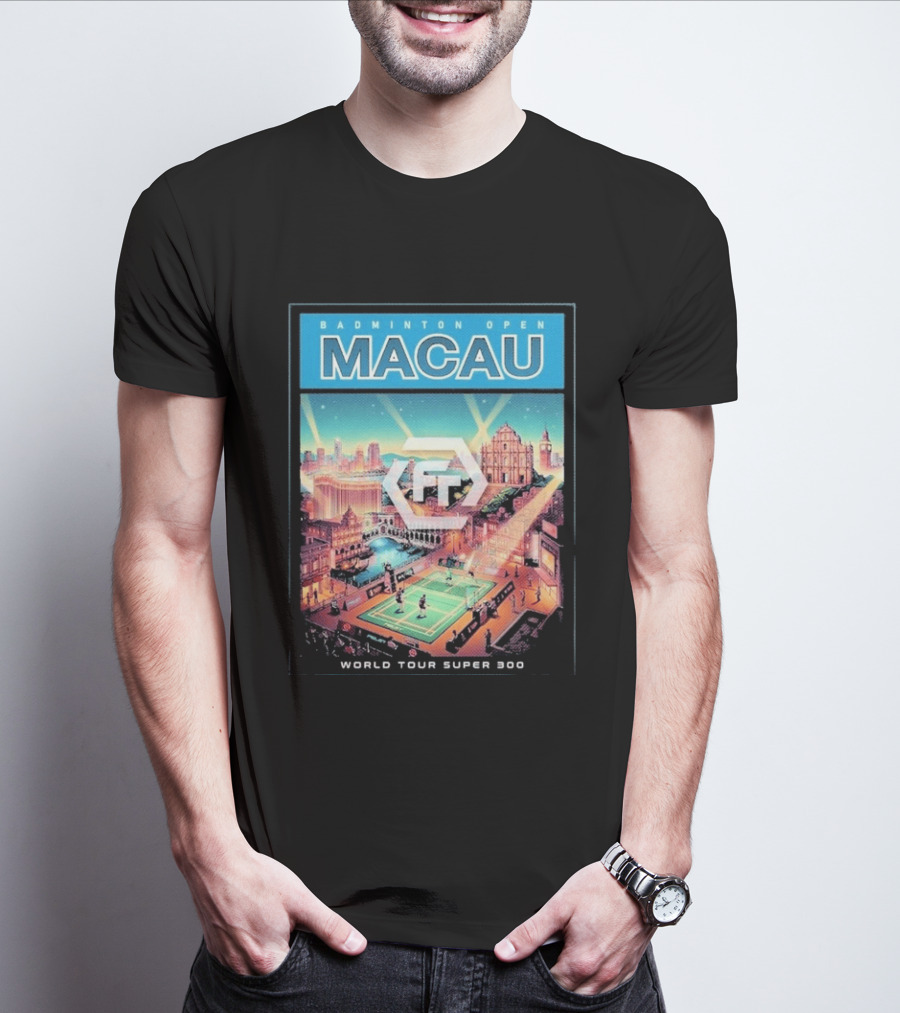 Badminton Open Macau 2026 World Tour Super 300 Cityscape Scene T-Shirt
