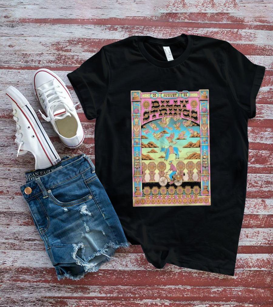 Billy Strings August 9 25 Minneapolis MN Psychedelic Style Birds Bicycle Rider T-Shirt