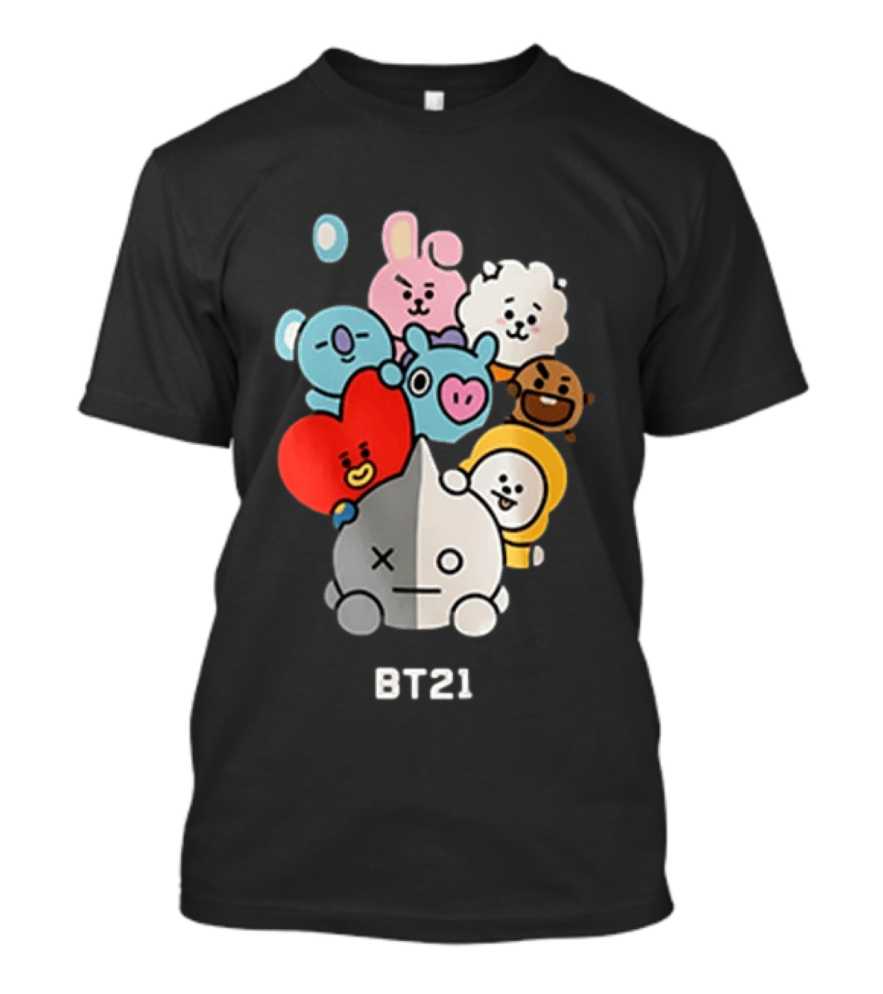 BT21 Characters Koya RJ Shooky Mang Chimmy Tata Cooky Van T-Shirt