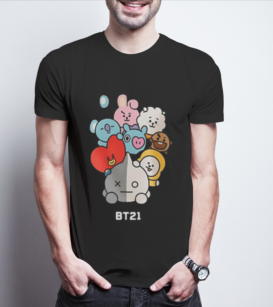 BT21 Characters Koya RJ Shooky Mang Chimmy Tata Cooky Van T-Shirt
