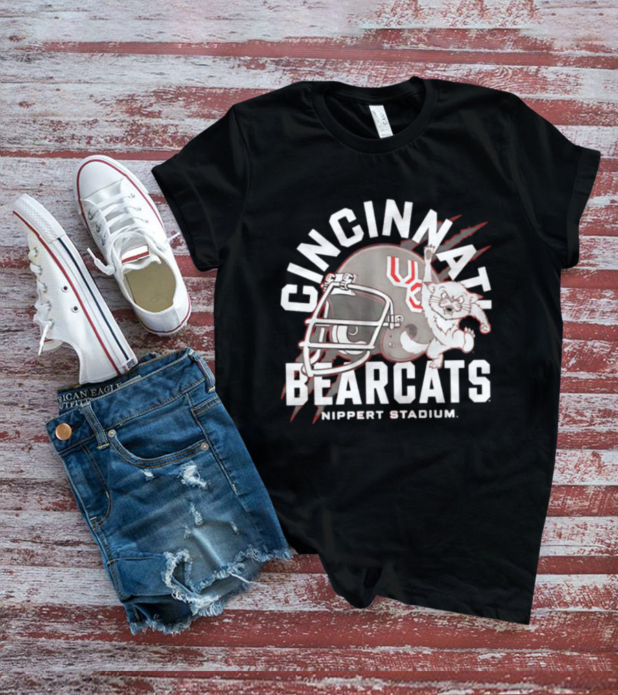 Cincinnati Bearcats Nippert Stadium Football Helmet T-Shirt