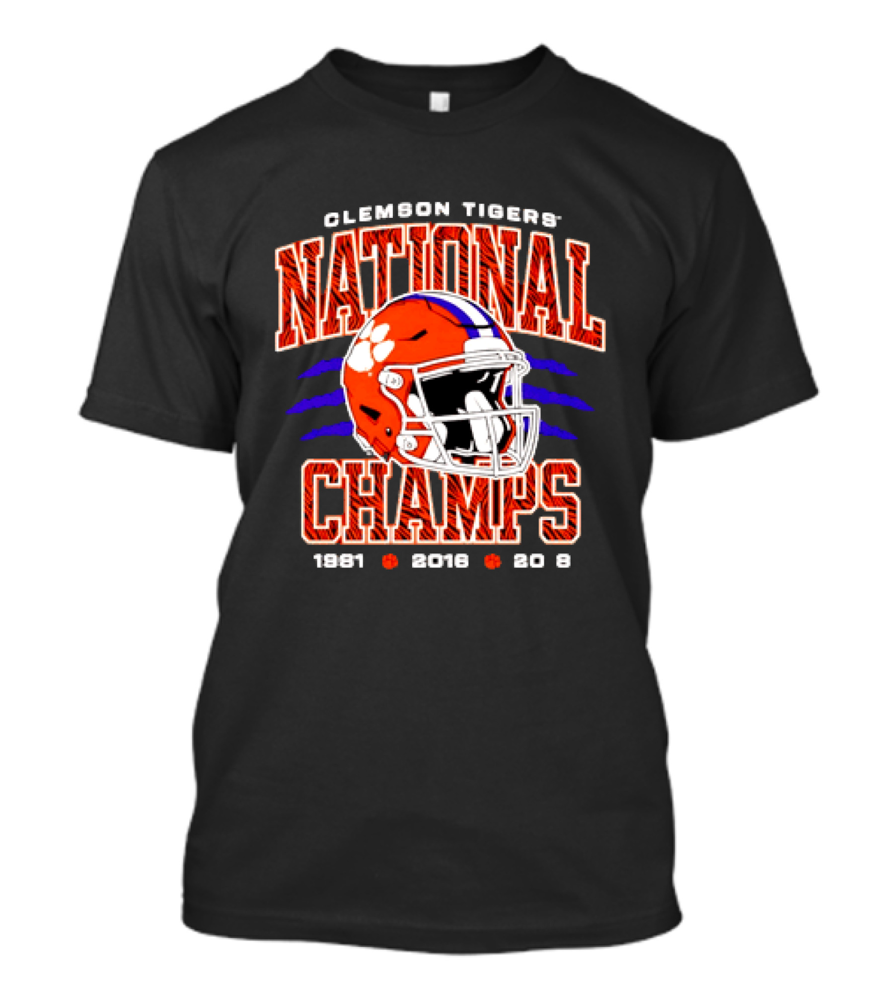 Clemson Tigers National Champs 1981 2016 2018 Football Helmet T-Shirt