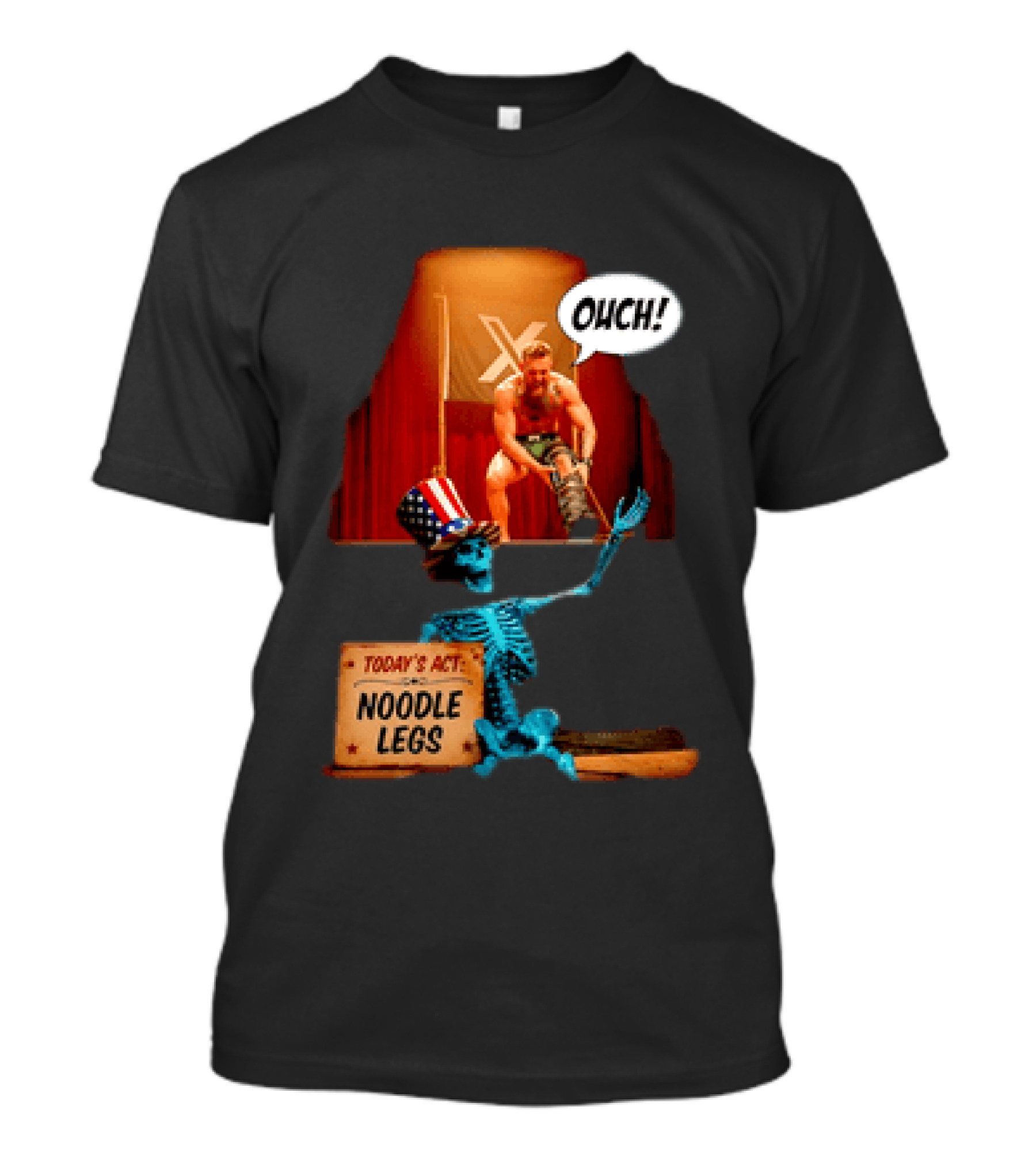 Conor McGregor One Minute Man Ouch Today's Act Noodle Legs Skeleton Comedy T-Shirt