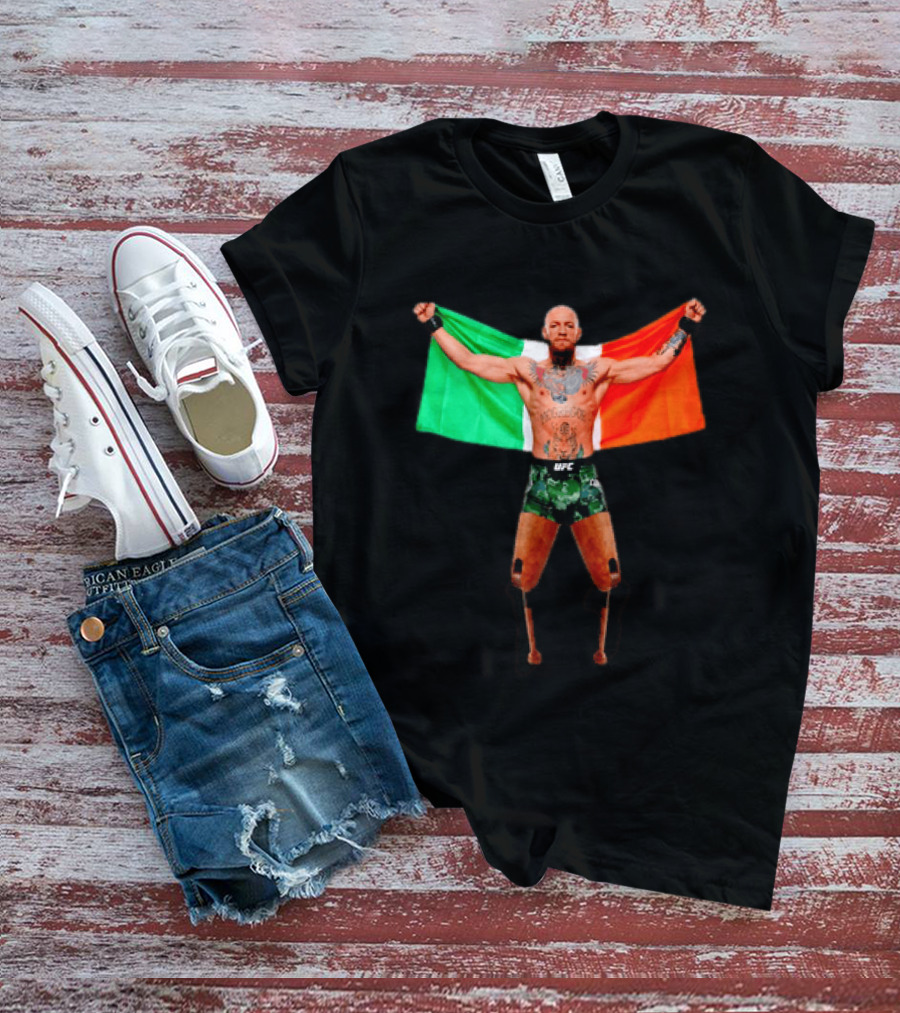 Conor McGregor UFC Prosthetic Leg Irish Flag Celebration T-Shirt