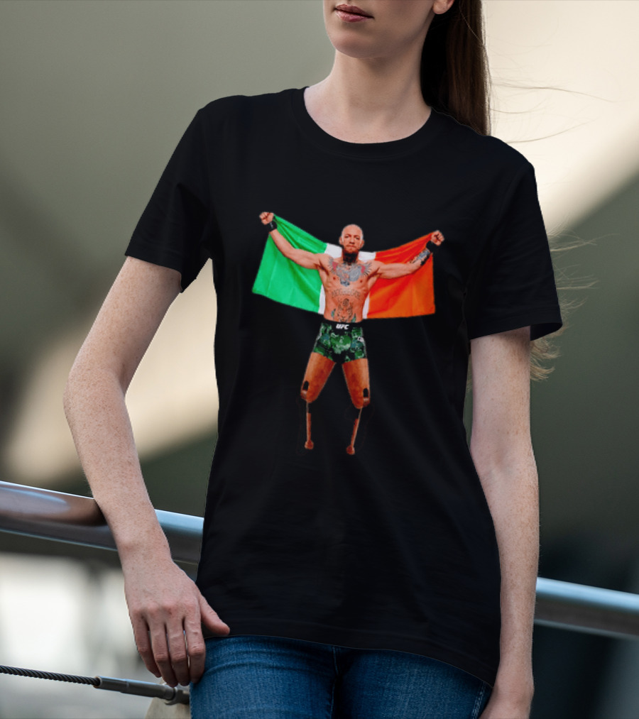 Conor McGregor UFC Prosthetic Leg Irish Flag Celebration T-Shirt