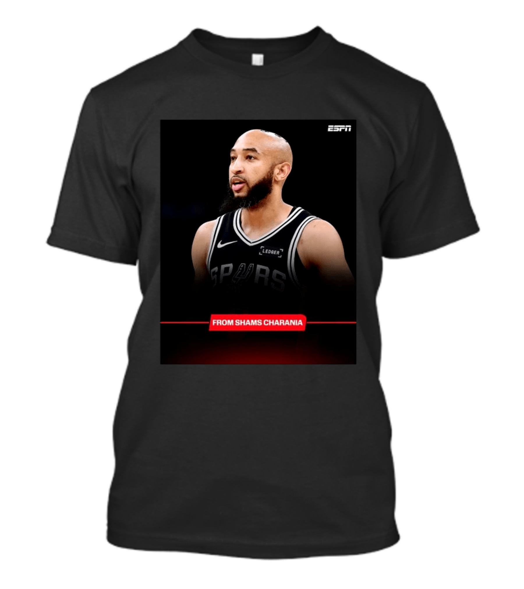 ESPN San Antonio Spurs Jordan McLaughlin From Shams Charania T-Shirt