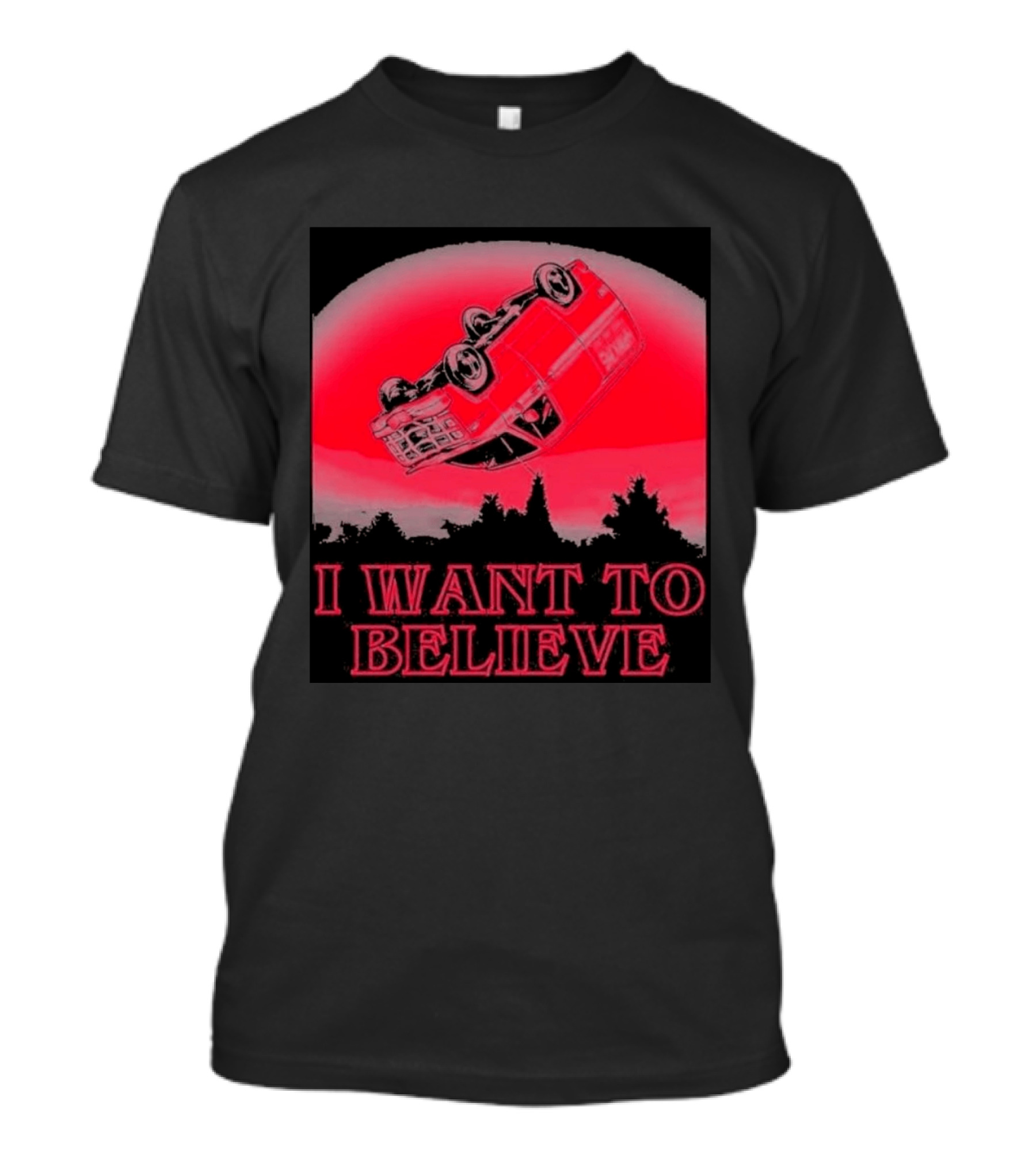 The X Files I Want To Believe Upside Down Car T-Shirt