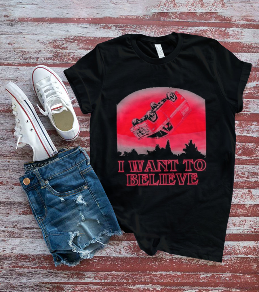 The X Files I Want To Believe Upside Down Car T-Shirt