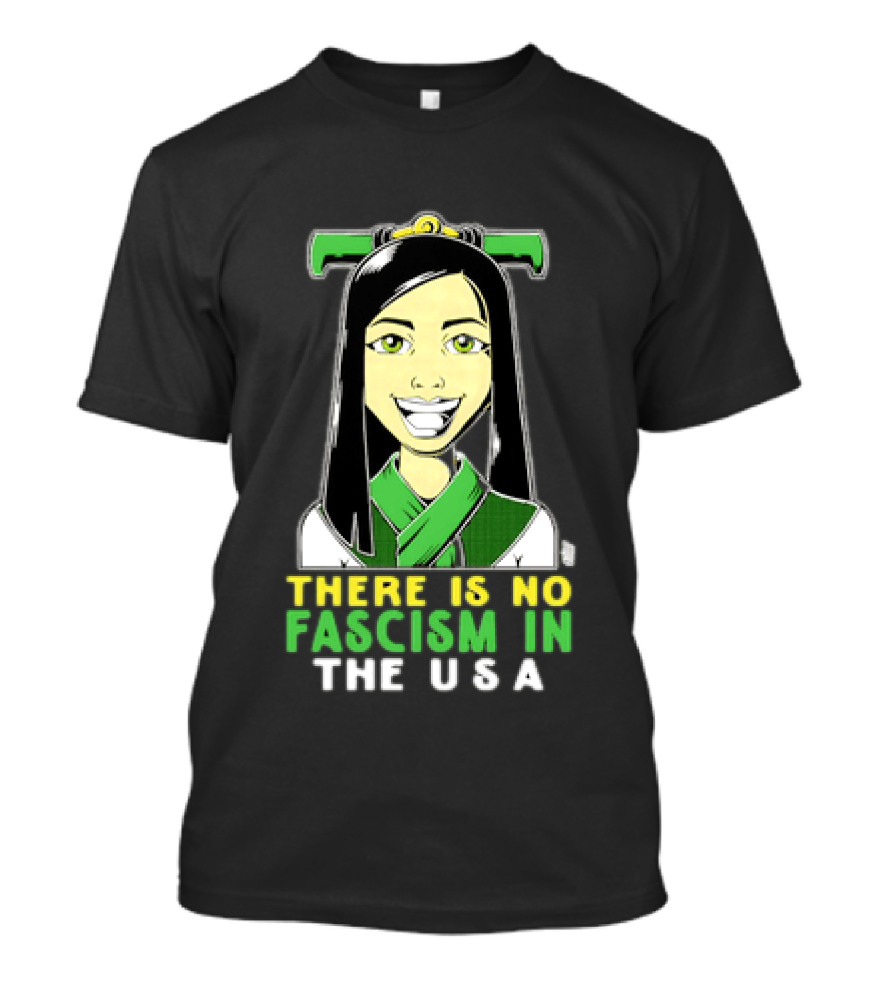 There Is No Fascism In The USA Green T-Shirt