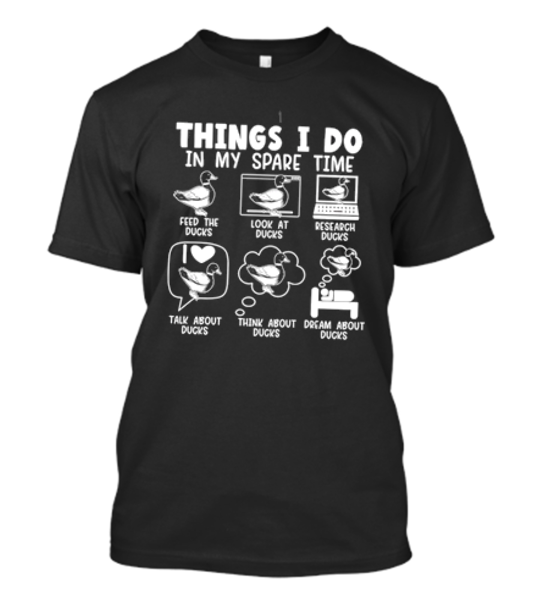 Things I Do In My Spare Time Feed Look At Research And Talk About Ducks T-Shirt