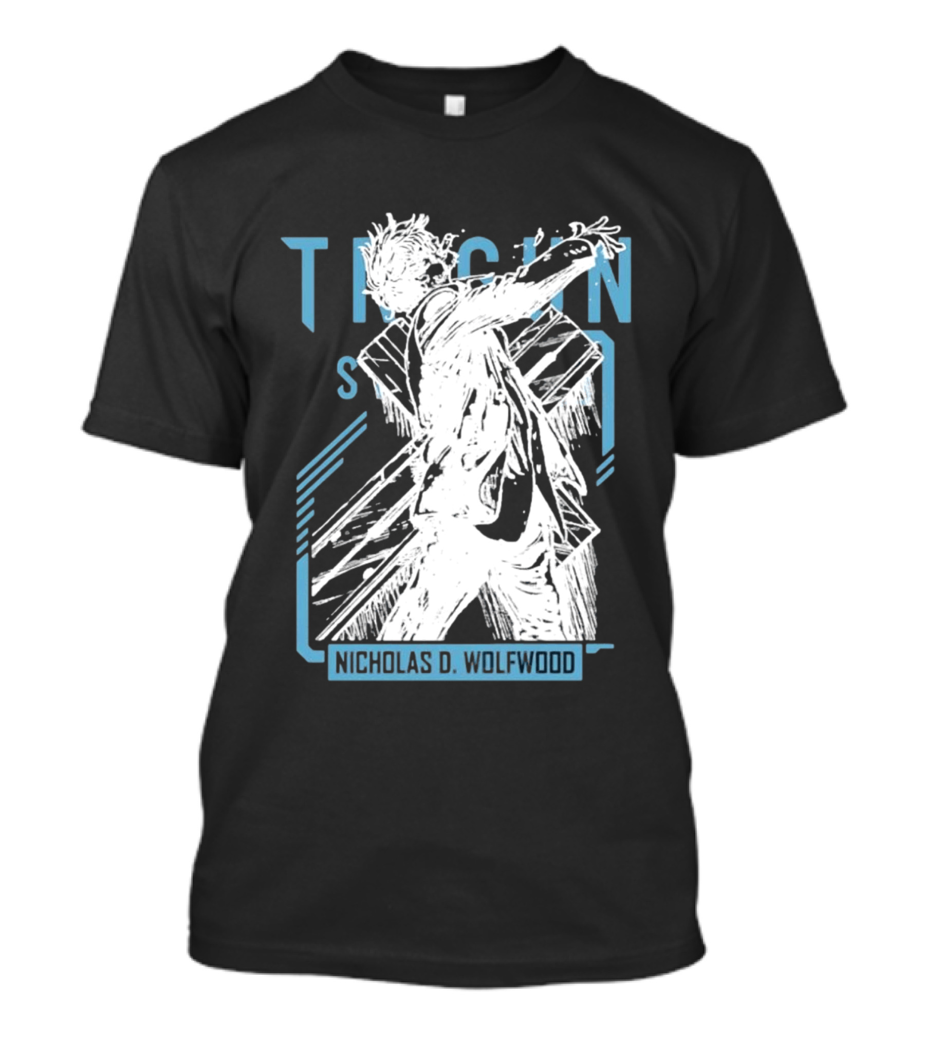 Trigun Stampede Nicholas D Wolfwood Cross Sketch T-Shirt