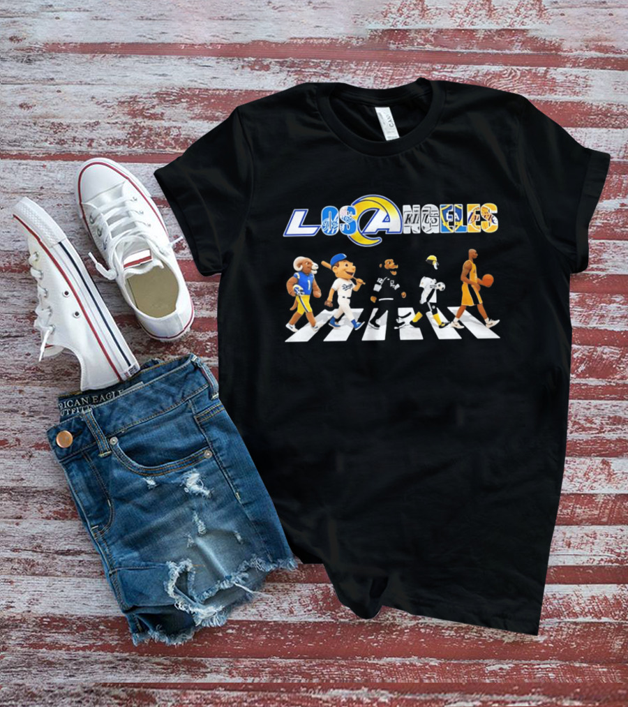 Los Angeles Dodgers Rams Kings Galaxy Lakers Abbey Road Walk T-Shirt