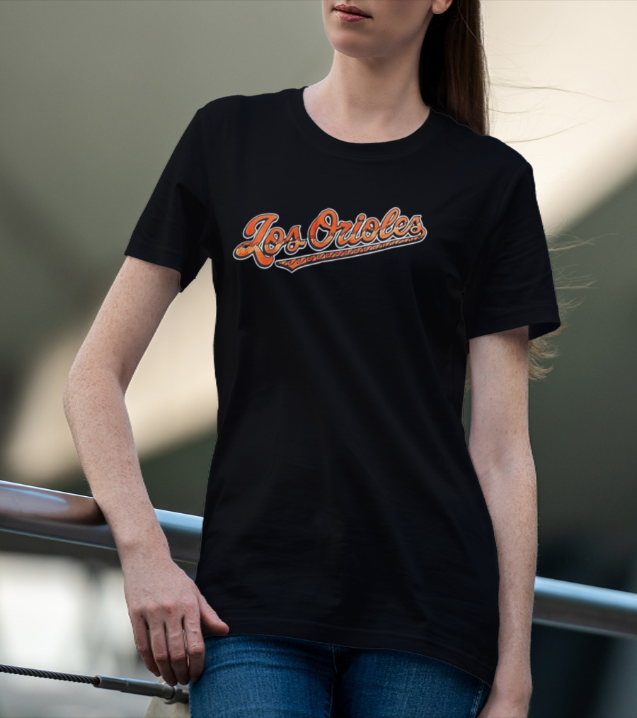 Los Orioles Baltimore Orioles Orange Script T-Shirt