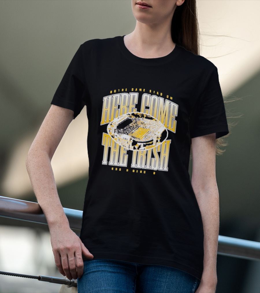 Notre Dame Stadium Here Come The Irish Football T-Shirt