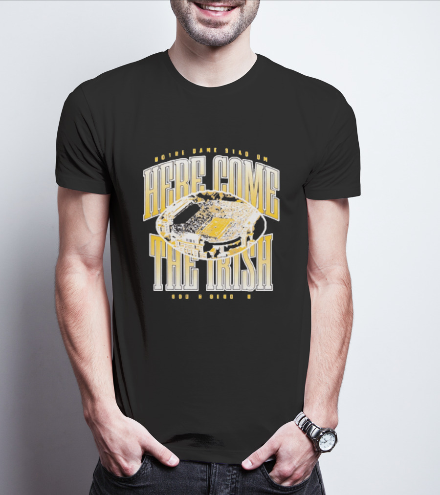 Notre Dame Stadium Here Come The Irish Football T-Shirt