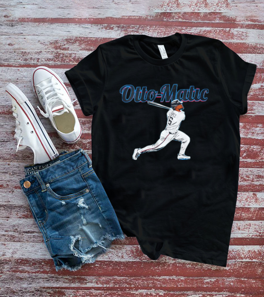 Otto Matic Lopez Swinging Baseball Toronto Blue Jays T-Shirt