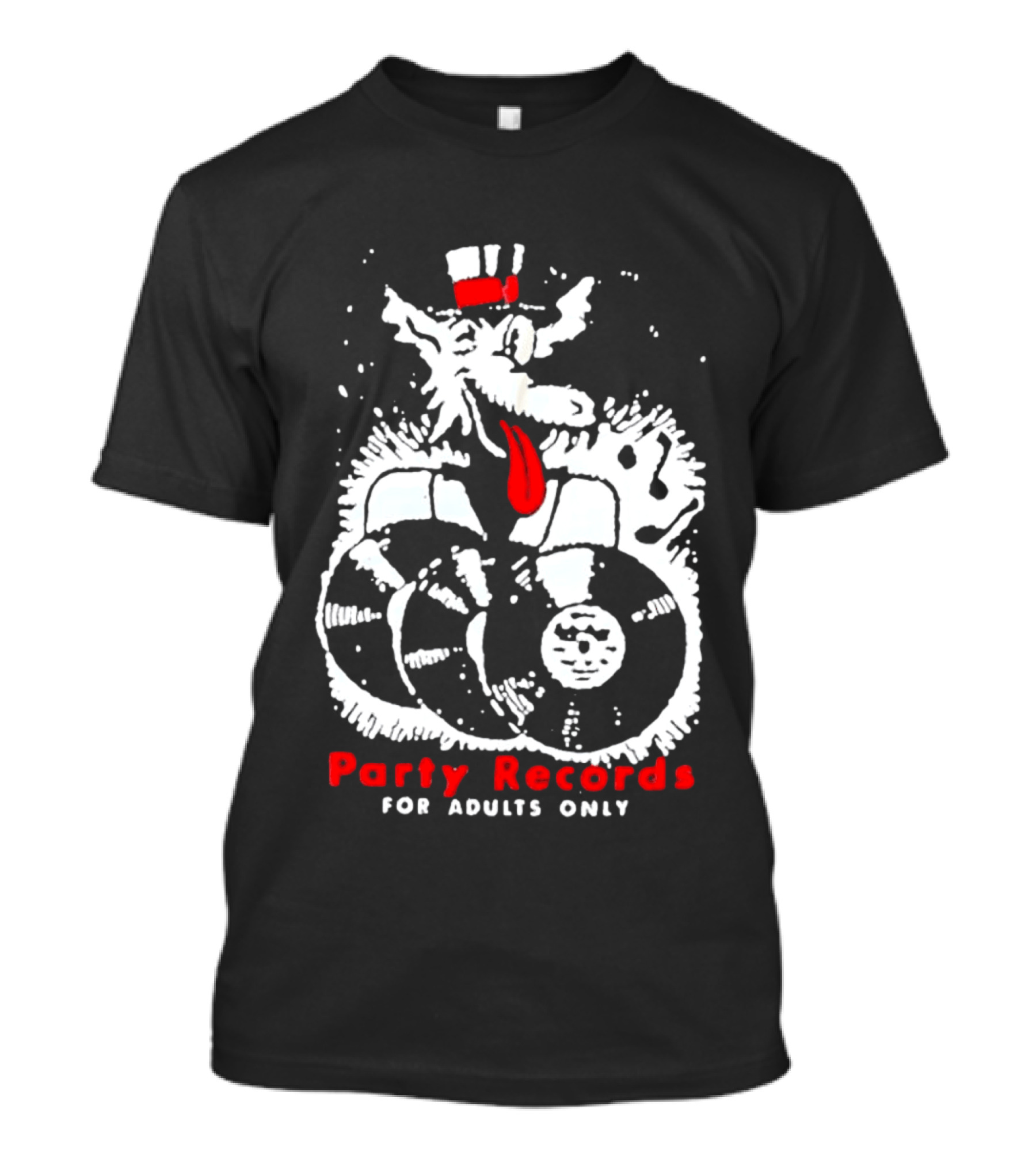 Party Records For Adults Only Wolf Vinyl Spinning T-Shirt