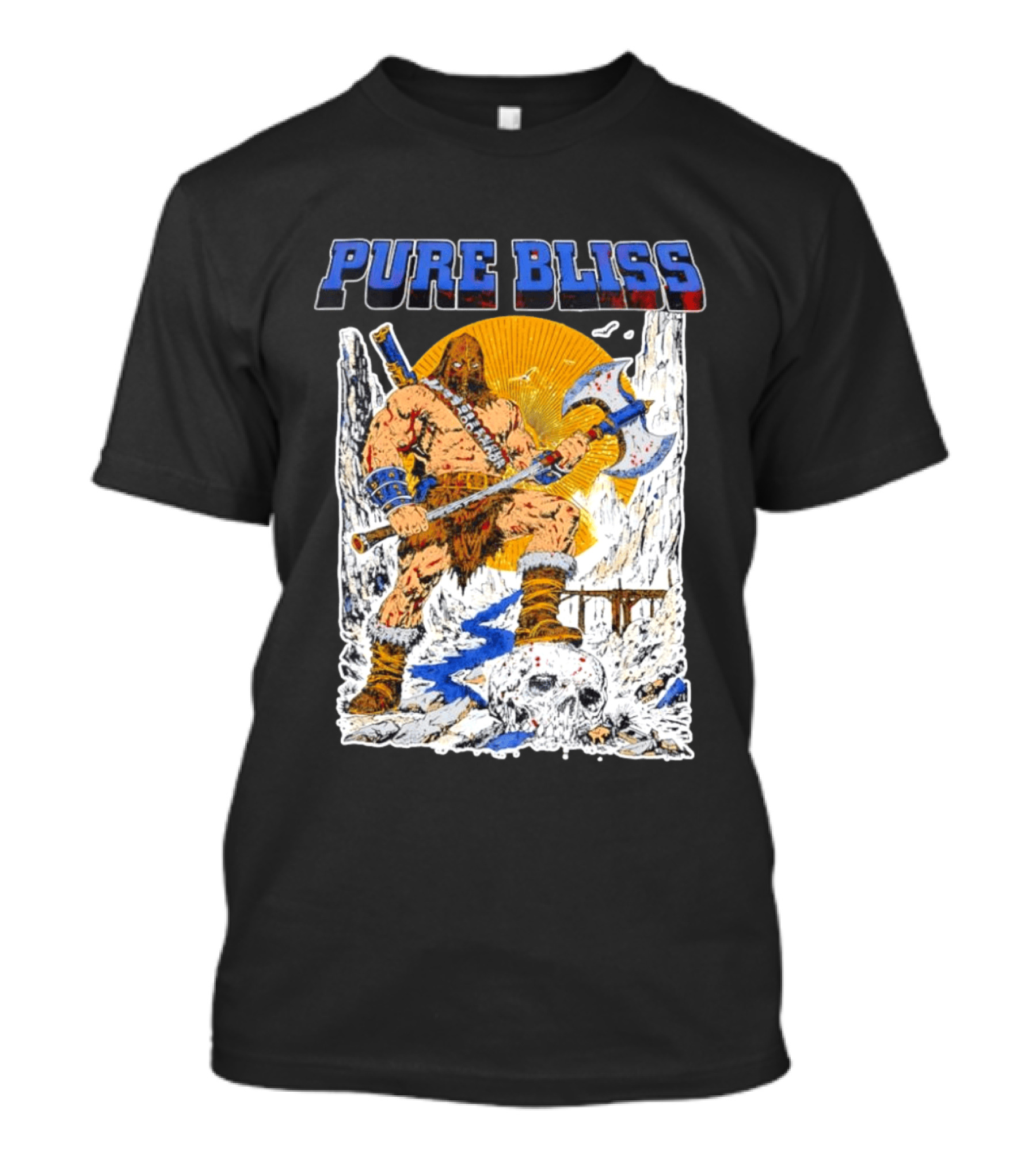 Pure Bliss Barbarian Warrior Axe Skull Fantasy Adventure T-Shirt