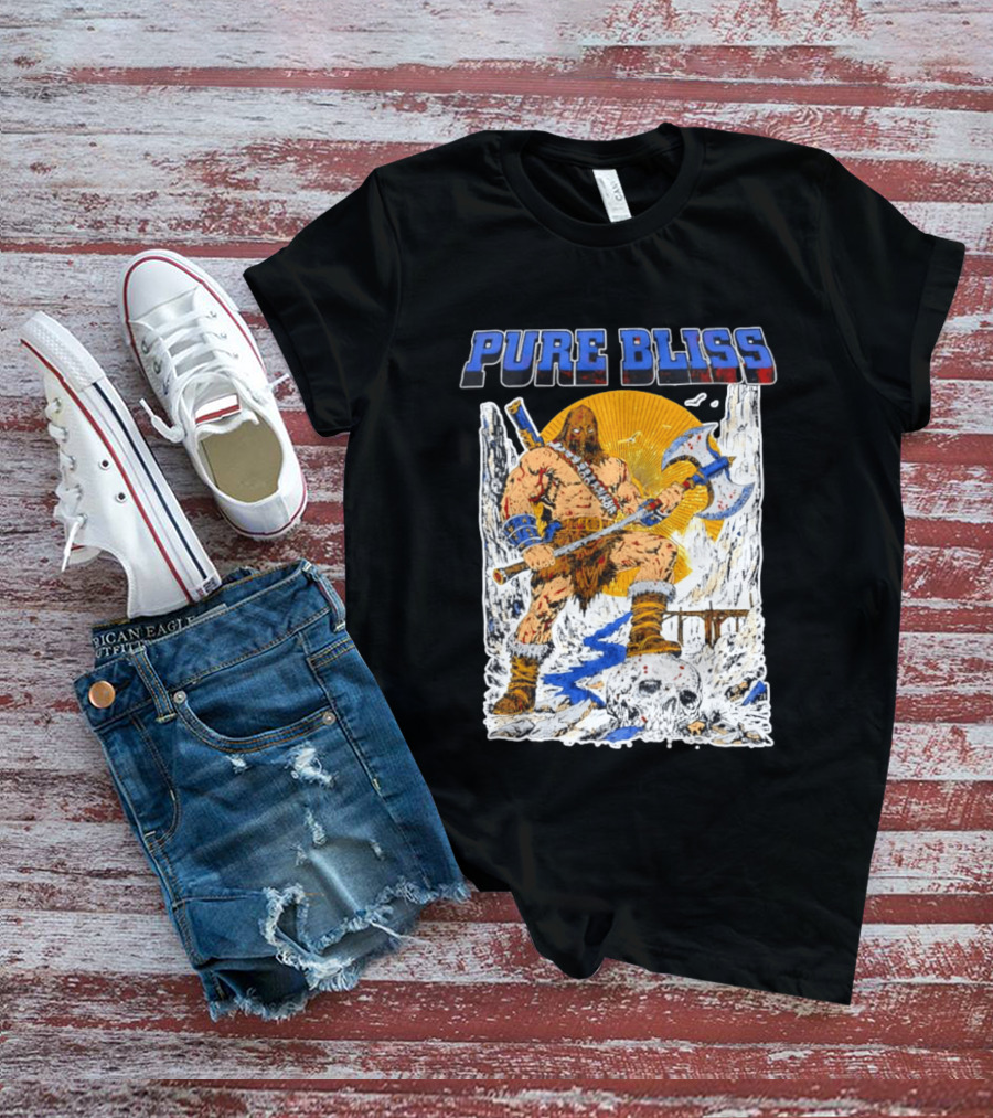 Pure Bliss Barbarian Warrior Axe Skull Fantasy Adventure T-Shirt