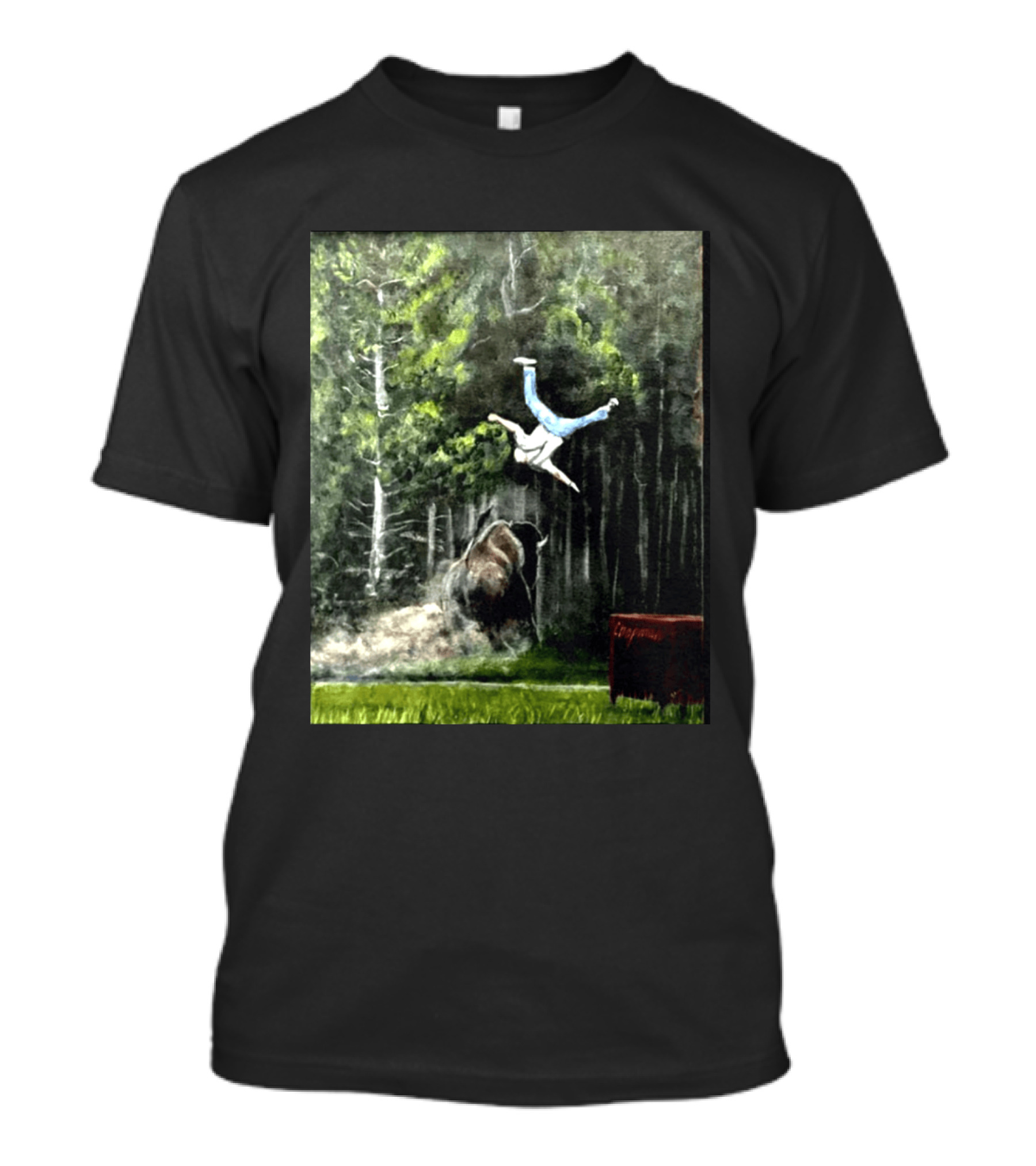 Raccoon Flaming Fart Chaos With Hippo And Unexpected Forest Flip T-Shirt
