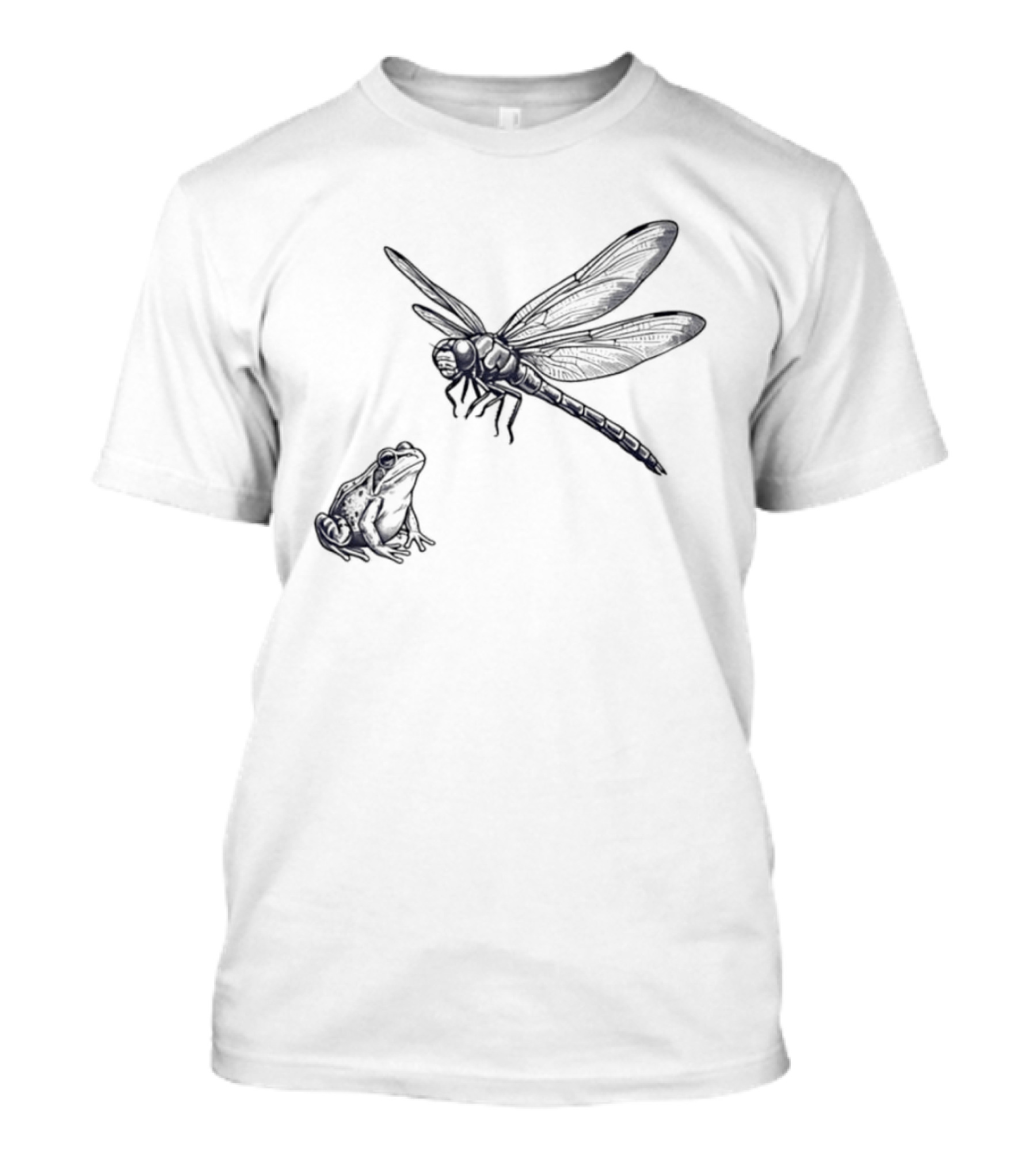 Dragonfly And Frog Wildlife Biology Enthusiasts Nature Lovers T-Shirt