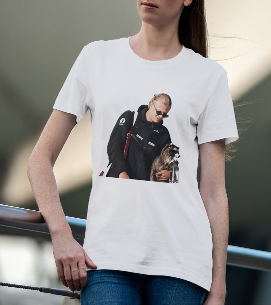 Erling Haaland Raccoon Meme Football KIWI K SPACE Texas T-Shirt