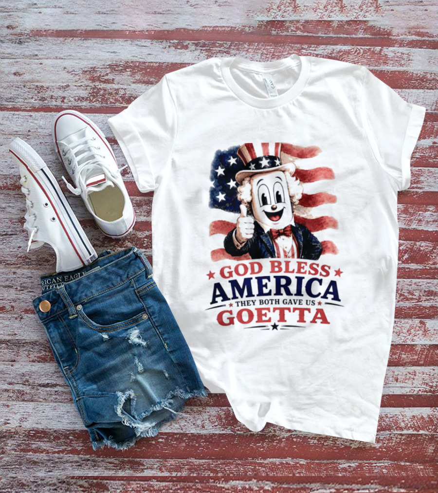 God Bless America They Both Gave Us Goetta USA Flag T-Shirt