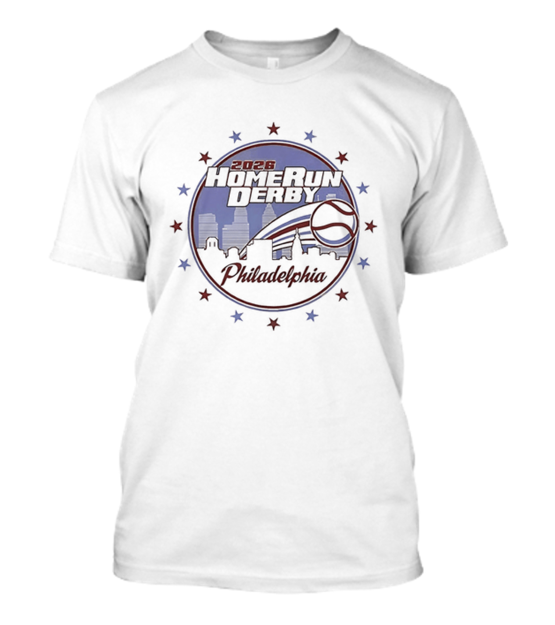 2026 Home Run Derby Philadelphia MLB Stars Skyline Baseball T-Shirt