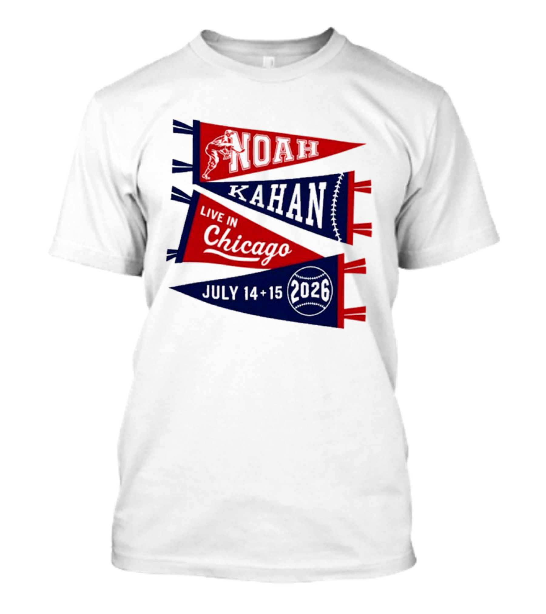 Noah Kahan Wrigley Field Chicago July 14 15 2026 Event Pennant T-Shirt