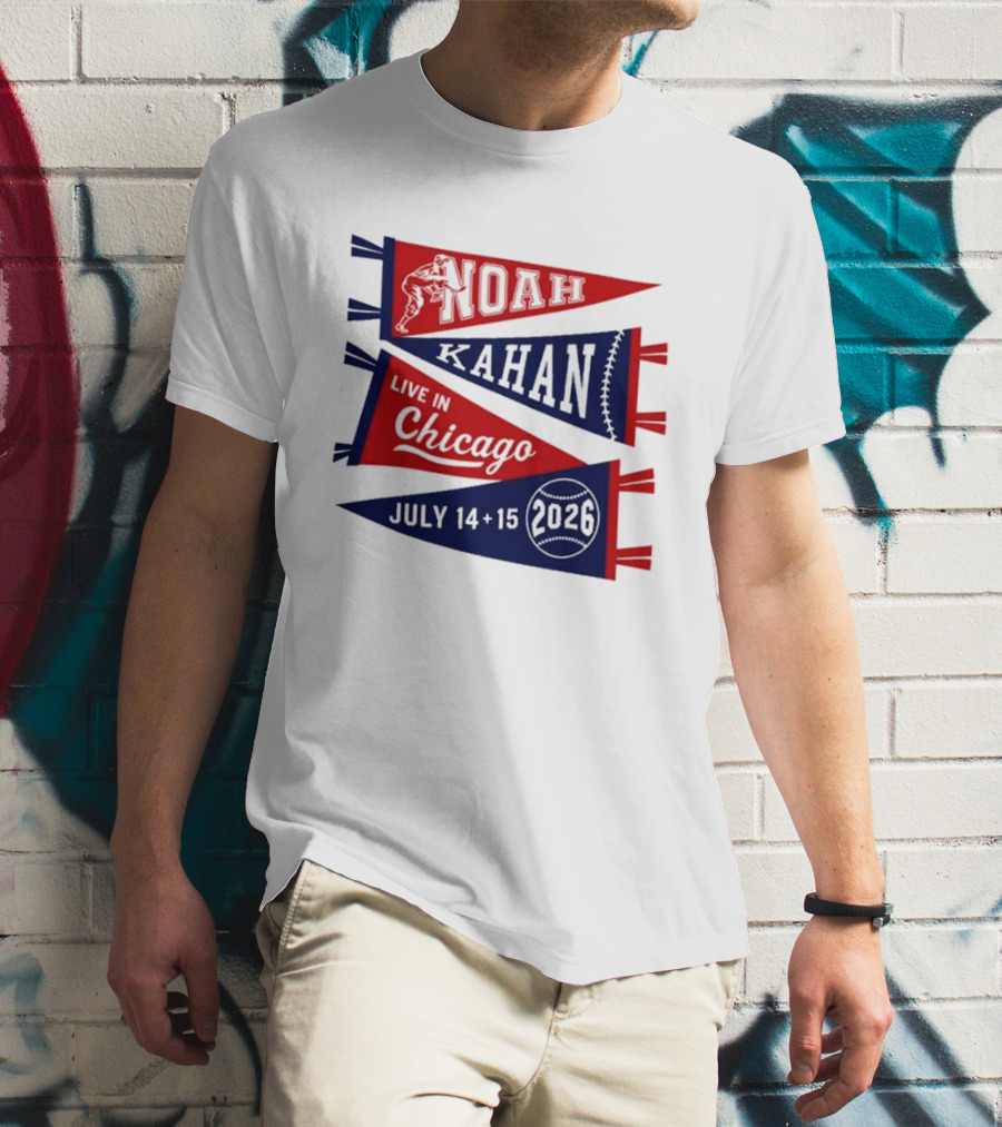 Noah Kahan Wrigley Field Chicago July 14 15 2026 Event Pennant T-Shirt