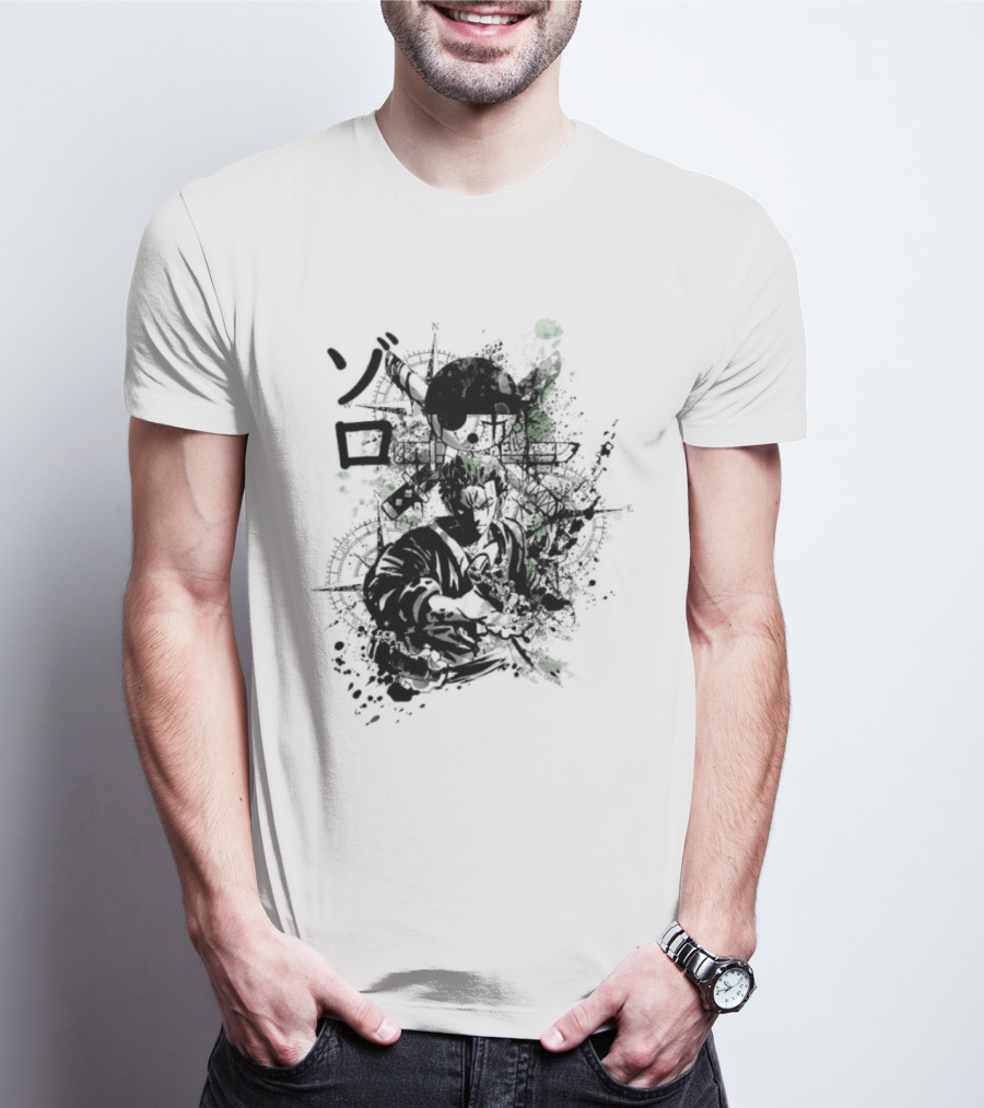 Japanese Kanji Ink Art With Splatter Effect T-Shirt