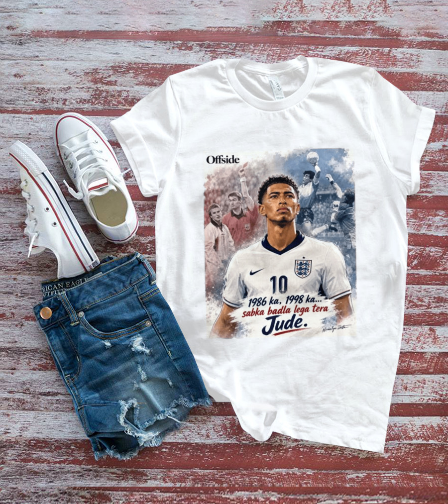 Offside 1986 1998 Sabka Badla Lega Tera Jude Bellingham T-Shirt