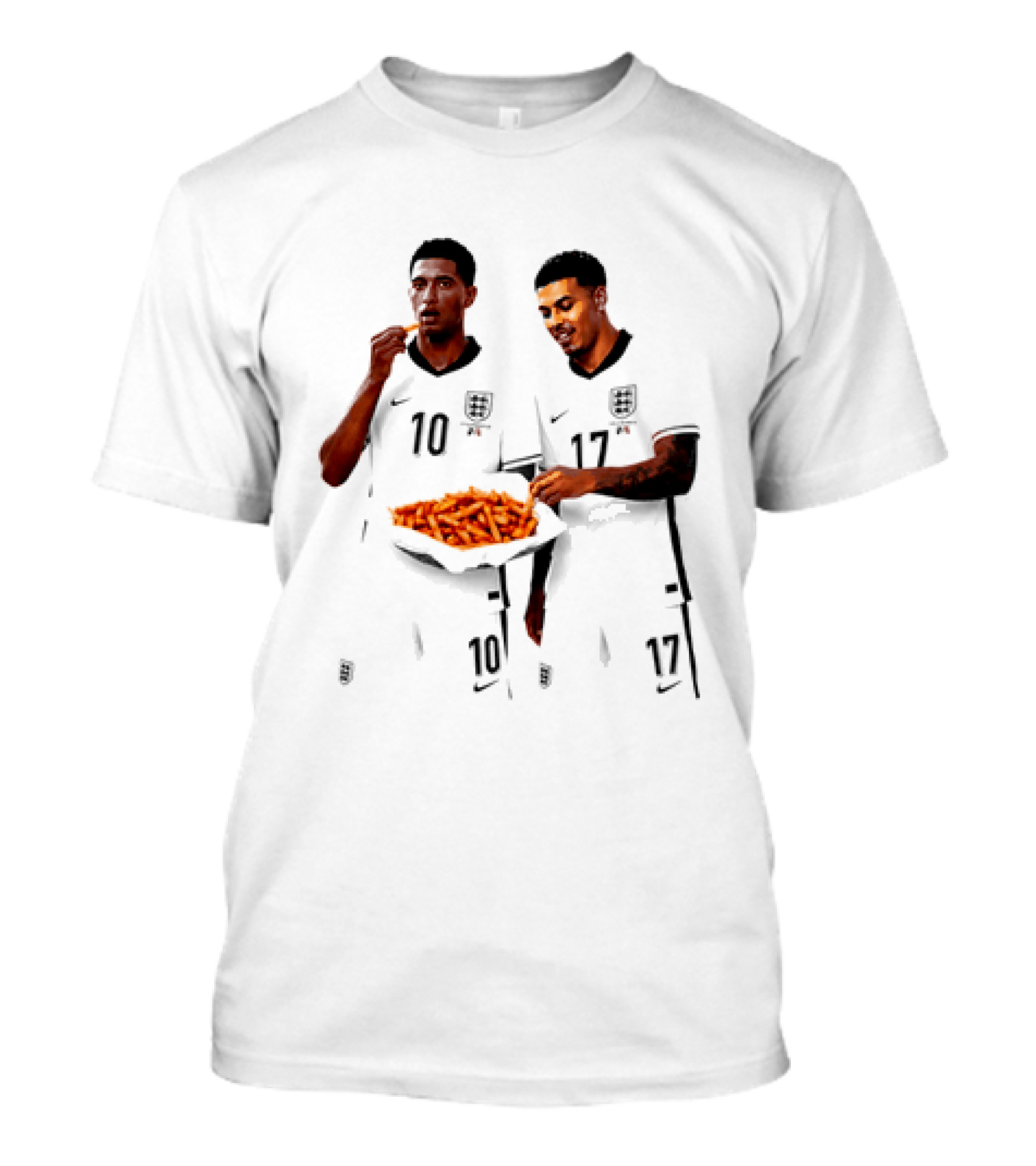 Jude Bellingham And Morgan Rogers Eating Orange Chips Mural Stourbridge Halesowen T-Shirt