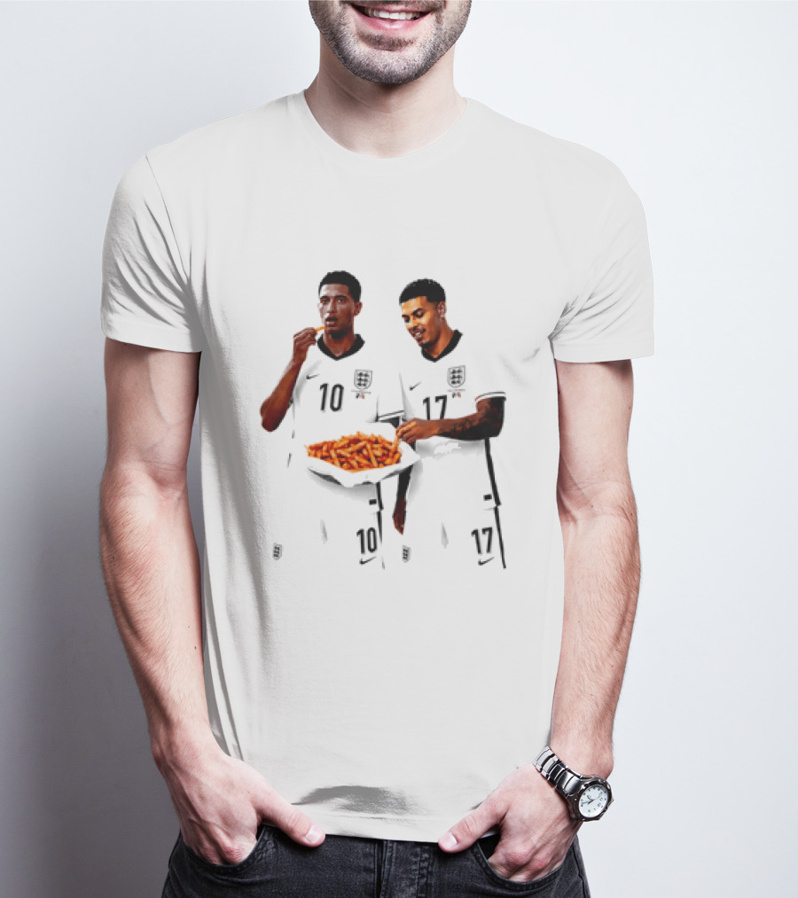 Jude Bellingham And Morgan Rogers Eating Orange Chips Mural Stourbridge Halesowen T-Shirt