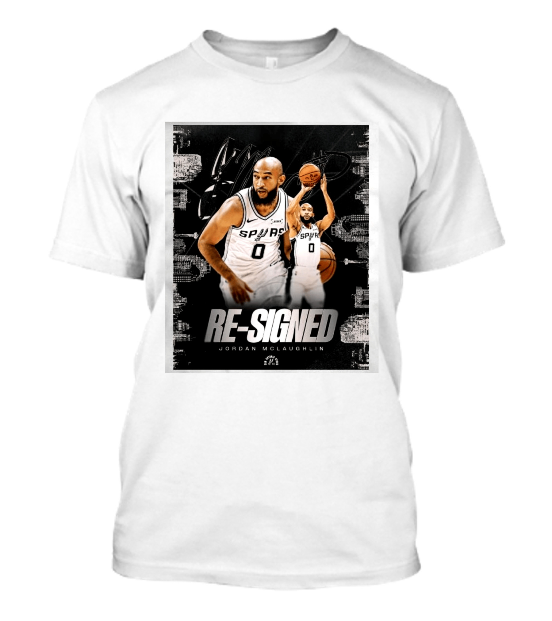 Re Signed Jordan McLaughlin Spurs Basketball San Antonio T-Shirt