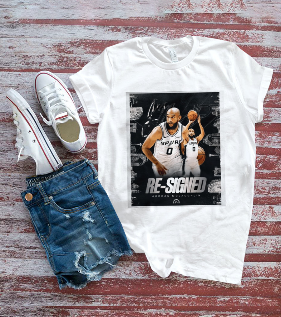 Re Signed Jordan McLaughlin Spurs Basketball San Antonio T-Shirt